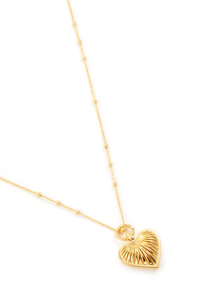 Detail View - Click To Enlarge - MISSOMA - Ridge Heart Charm 18K Gold Plated Brass Necklace
