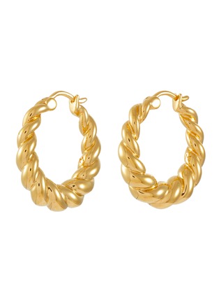 Main View - Click To Enlarge - MISSOMA - Twisted Tidal 18k Gold Plated Brass Medium Hoop Earrings