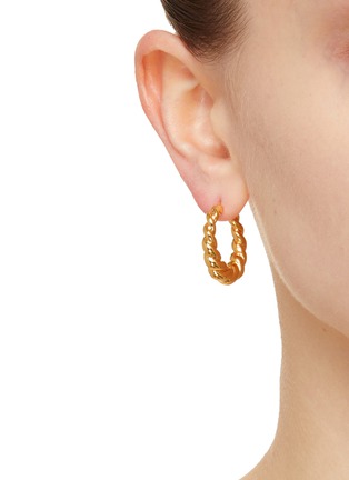 Figure View - Click To Enlarge - MISSOMA - Twisted Tidal 18k Gold Plated Brass Medium Hoop Earrings