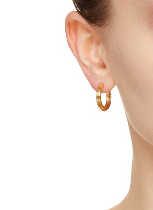Figure View - Click To Enlarge - MISSOMA - Medium Ridge 18k Gold Plated Brass Hoop Earrings