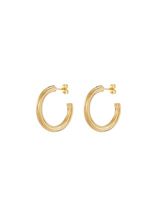 Main View - Click To Enlarge - MISSOMA - Large Ridge 18k Gold Plated Brass Hoop Earrings