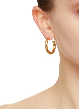 Figure View - Click To Enlarge - MISSOMA - Large Ridge 18k Gold Plated Brass Hoop Earrings