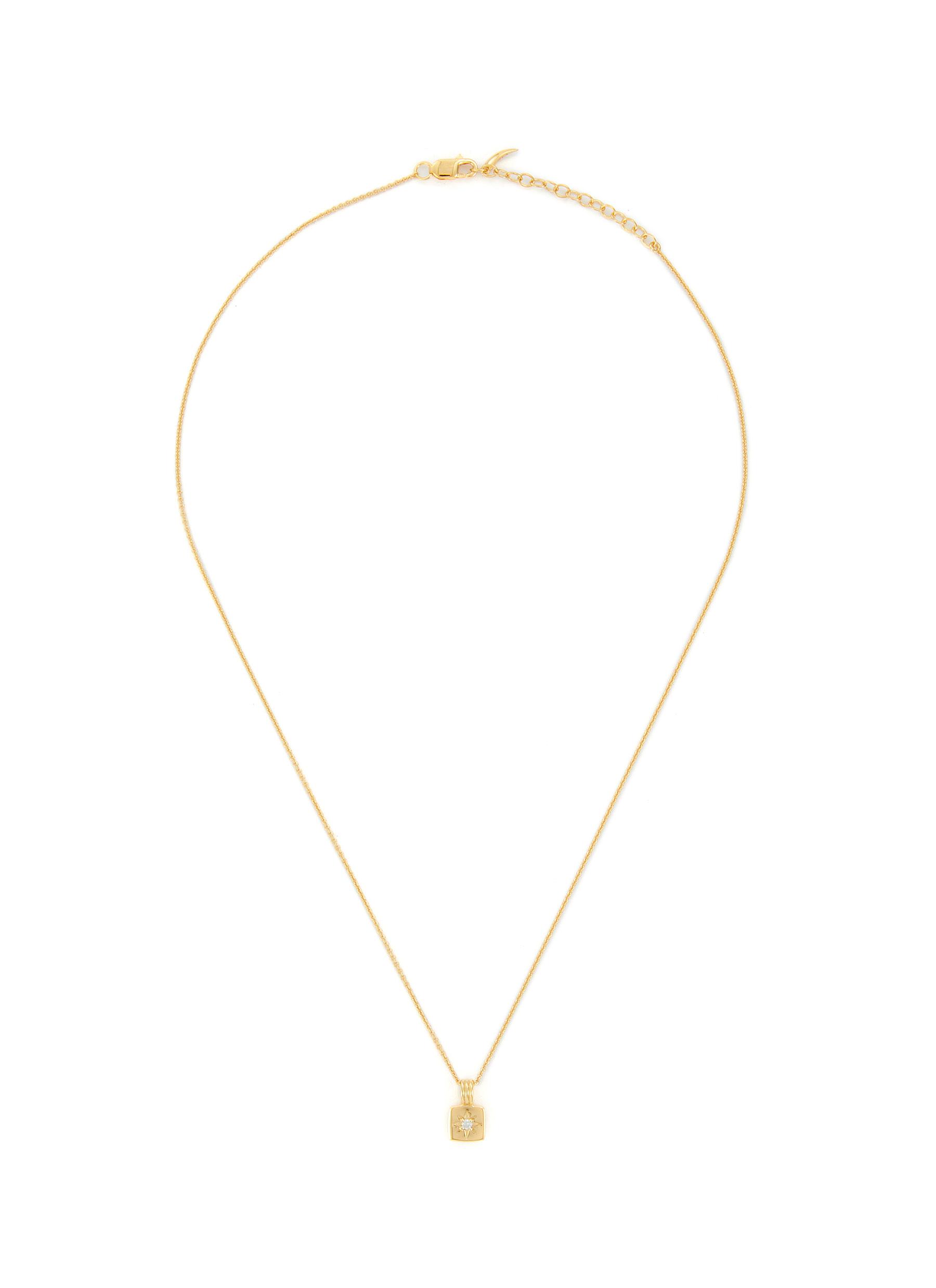 18k Gold Plated Brass Engravable Star Ridge Pendant Necklace