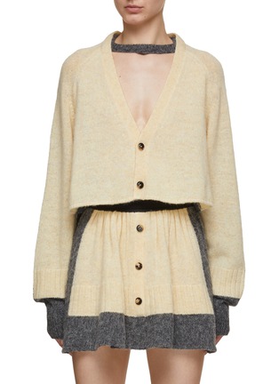 Main View - Click To Enlarge - LOEWE - Contrast Back  Cropped Knit Cardigan