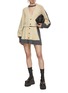 Figure View - Click To Enlarge - LOEWE - Contrast Back  Cropped Knit Cardigan