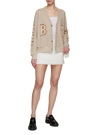 Figure View - Click To Enlarge - BARRIE - Tassel Logo Patch Knitted Cardigan