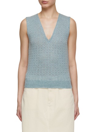 Main View - Click To Enlarge - BARRIE - Needlepoint Cashmere Knitted Vest