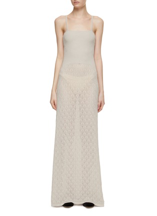 Main View - Click To Enlarge - BARRIE - Needlepoint Cashmere Knitted Maxi Dress