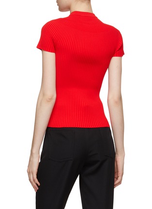 Back View - Click To Enlarge - BALMAIN - Round Neck Pleated Knit Top
