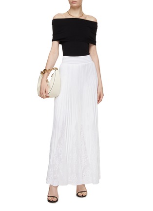 Figure View - Click To Enlarge - BALMAIN - Lace Detail Knit Maxi Skirt