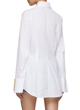 Back View - Click To Enlarge - BALMAIN - Fitted Cotton Shirt