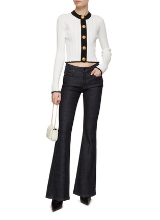 Figure View - Click To Enlarge - BALMAIN - Buttoned Round Neck Knit Cardigan