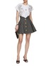 Figure View - Click To Enlarge - BALMAIN - Vichy Tweed Tulip Short Skirt