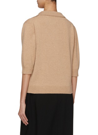 Back View - Click To Enlarge - YVES SALOMON - Wool Cashmere Knitted Polo Top