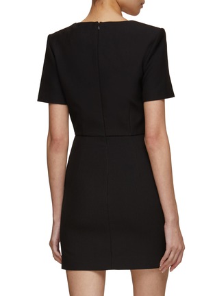 Back View - Click To Enlarge - ROLAND MOURET - Contrast Front Fold Mini Dress
