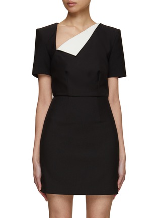 Main View - Click To Enlarge - ROLAND MOURET - Contrast Front Fold Mini Dress