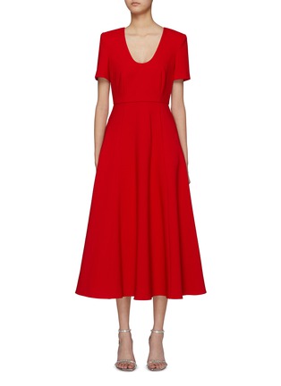 Main View - Click To Enlarge - ROLAND MOURET - Flared Crepe Mini Dress