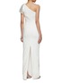 Back View - Click To Enlarge - ROLAND MOURET - Asymmetrical Bow Shoulder Satin Gown