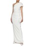 Figure View - Click To Enlarge - ROLAND MOURET - Asymmetrical Bow Shoulder Satin Gown