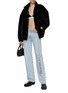 Figure View - Click To Enlarge - ALEXANDER WANG - Logo Cut Out Straight Leg Jeans