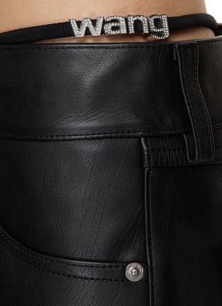  - ALEXANDER WANG - Embellished G-String Leather Skort