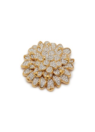 Detail View - Click To Enlarge - LANE CRAWFORD VINTAGE ACCESSORIES - Unsigned Gold Tone Swarovski Crystals Brooch