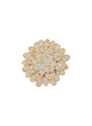 Main View - Click To Enlarge - LANE CRAWFORD VINTAGE ACCESSORIES - Unsigned Gold Tone Swarovski Crystals Brooch