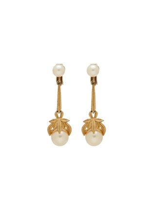 Main View - Click To Enlarge - LANE CRAWFORD VINTAGE ACCESSORIES - Panetta Gold Tone Faux Pearl Clip On Earrings