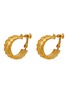 Main View - Click To Enlarge - LANE CRAWFORD VINTAGE ACCESSORIES - Direction One Gold Tone Herringbone Hoops Clip On Earrings
