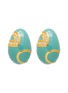 Main View - Click To Enlarge - LANE CRAWFORD VINTAGE ACCESSORIES - Joan Rivers Gold Tone Turquoise Enamel Diamante Clip On Earrings