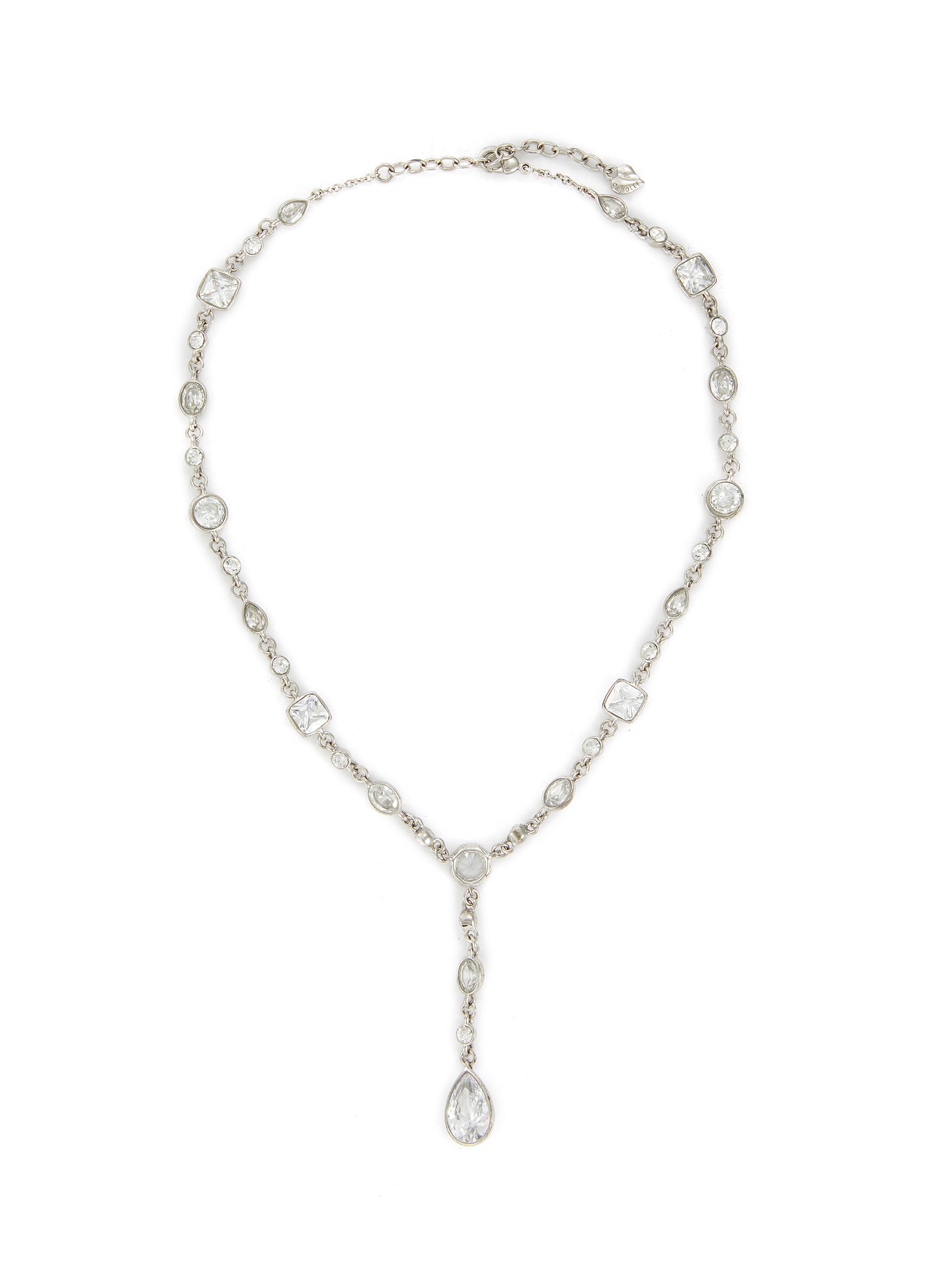 Carolee on sale Silver Crystal Drop Necklace