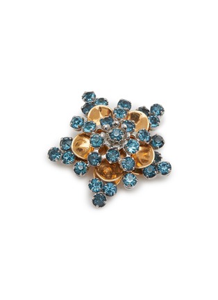 Detail View - Click To Enlarge - LANE CRAWFORD VINTAGE ACCESSORIES - Barclay Gold Tone Blue Diamante Brooch