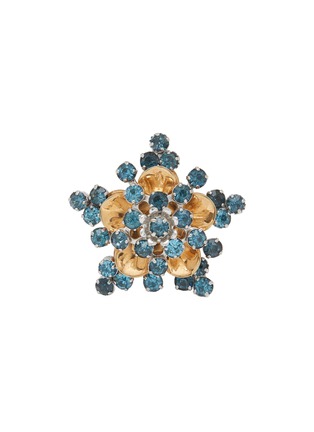 Main View - Click To Enlarge - LANE CRAWFORD VINTAGE ACCESSORIES - Barclay Gold Tone Blue Diamante Brooch