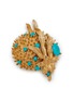 Detail View - Click To Enlarge - LANE CRAWFORD VINTAGE ACCESSORIES - Emmons Gold Tone Faux Turquoise Anemone Brooch