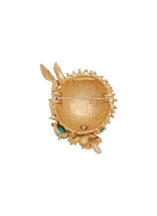 Figure View - Click To Enlarge - LANE CRAWFORD VINTAGE ACCESSORIES - Emmons Gold Tone Faux Turquoise Anemone Brooch