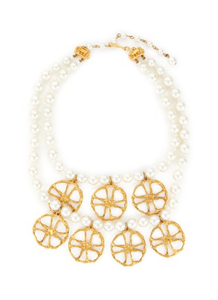 Main View - Click To Enlarge - LANE CRAWFORD VINTAGE ACCESSORIES - Hobe Gold Tone Faux Pearls Gold Tone Necklace