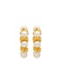 Main View - Click To Enlarge - LANE CRAWFORD VINTAGE ACCESSORIES - Unsigned Gold Tone Faux Pearl Hoop Clip On Earrings