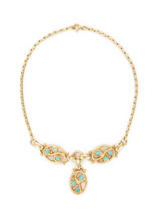 Main View - Click To Enlarge - LANE CRAWFORD VINTAGE ACCESSORIES - Unsigned Gold Tone Diamante Necklace