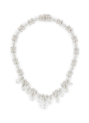 Main View - Click To Enlarge - LANE CRAWFORD VINTAGE ACCESSORIES - Joan Rivers Silver Tone Diamante Crystals Necklace