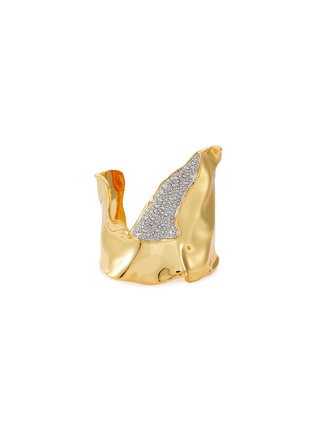 Main View - Click To Enlarge - ALEXIS BITTAR - Solanales 14K Gold Crystal Folded Cuff Bracelet