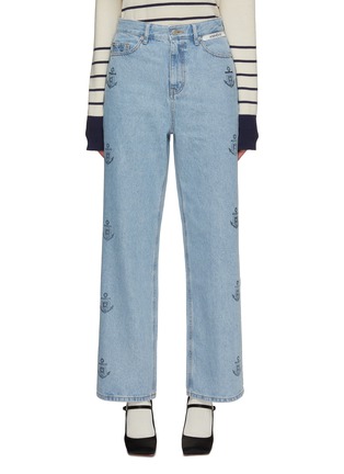 Main View - Click To Enlarge - KIMHĒKIM - Anchor Stamped Straight Leg Jeans
