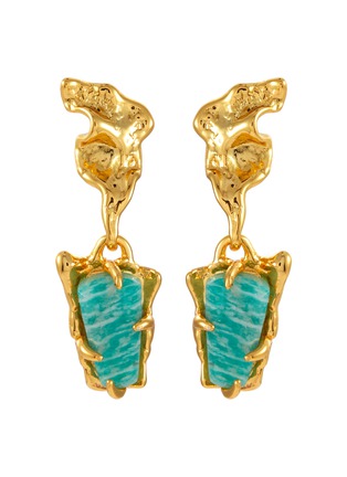 Main View - Click To Enlarge - ALEXIS BITTAR - Mobile 14K Gold Plated Brass Amazonite Small Drop Earring