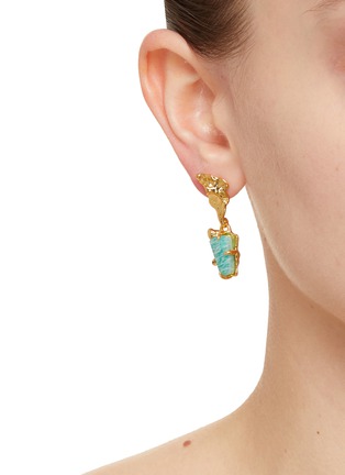 Figure View - Click To Enlarge - ALEXIS BITTAR - Mobile 14K Gold Plated Brass Amazonite Small Drop Earring