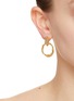 Figure View - Click To Enlarge - ALEXIS BITTAR - Mobile 14K Gold Plated Brass Smoky Mother Of Pearl Knocker Earring