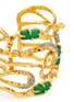 Detail View - Click To Enlarge - ALEXIS BITTAR - Wide Maze 14K Gold & Rhodium Plated Brass Green Druzy Cuff Bracelet