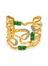 Main View - Click To Enlarge - ALEXIS BITTAR - Wide Maze 14K Gold & Rhodium Plated Brass Green Druzy Cuff Bracelet