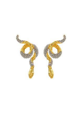 Main View - Click To Enlarge - ALEXIS BITTAR - Serpent Crawler 14K & Rhodium Plated Brass Crystal Earrings