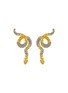 Main View - Click To Enlarge - ALEXIS BITTAR - Serpent Crawler 14K & Rhodium Plated Brass Crystal Earrings