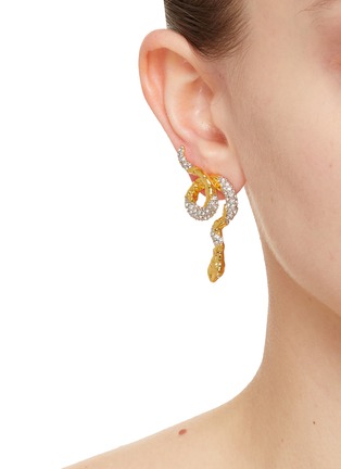 Figure View - Click To Enlarge - ALEXIS BITTAR - Serpent Crawler 14K & Rhodium Plated Brass Crystal Earrings
