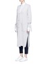 Front View - Click To Enlarge - COMME MOI - Tie sleeve faux pearl button long cardigan
